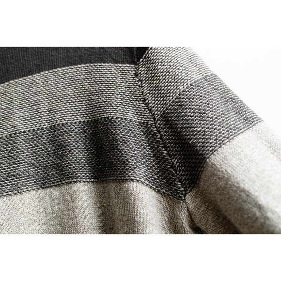 urban pipeline men's Large gray striped sweater 3/4 zip - Picture 4 of 10